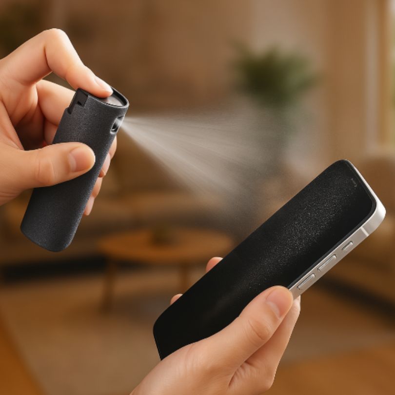 brosse-nettoyage-pulvérisateur-pulvérisation-écran-smartphone-téléphone
