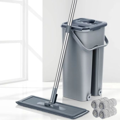 Balai-serpillère-professionnel-seau-essoreur-2-en-1-gris