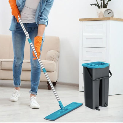 balai-microfibre-bleu-lavage-sol-seau-essoreur-et-4-lingettes