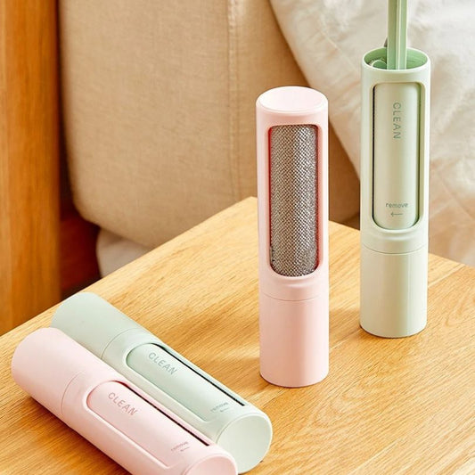 brosse-anti-poil-verte-rose-salon-tissu-tapis-réutilisable