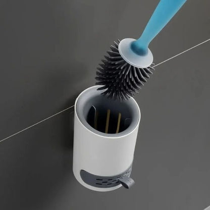 brosse-wc-silicone-support-mural-blanc-et-gris-réservoir-détergent-intégré