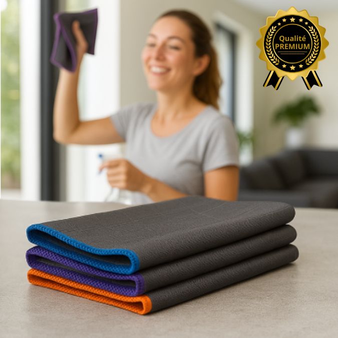 Chiffon en fibre de carbone premium pour vitres et miroirs – Maison Fresh and Clean